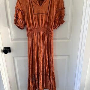 Elegant Rust Orange Women's Dress
